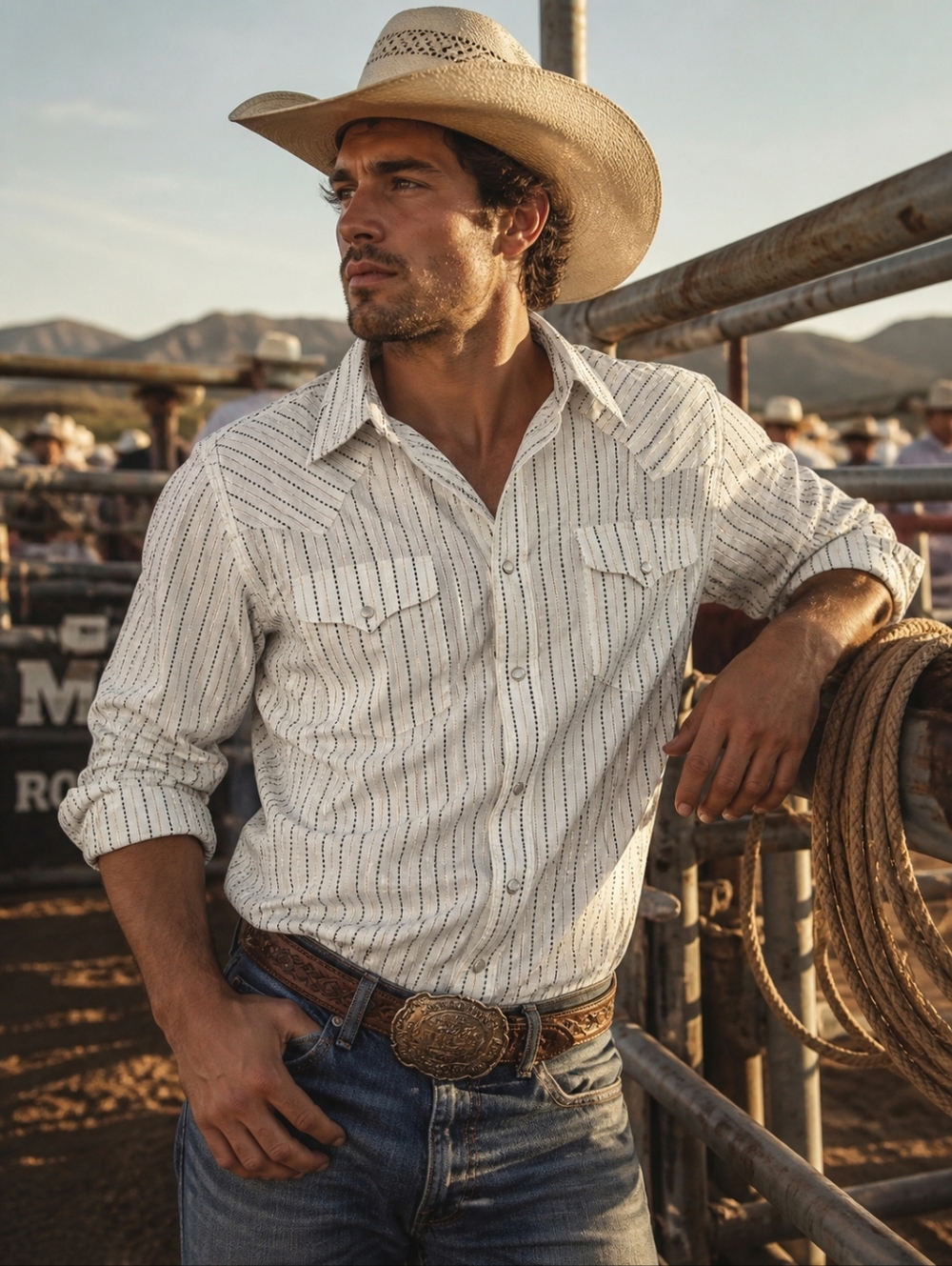 PANHANDLE SLIM Western Shirt Mens Neck 18 White Black Pearl Snap Cowboy Rodeo